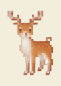 Deer Pixel Art Theme  Beige 03