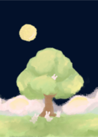 Rabbit on the Moon Night