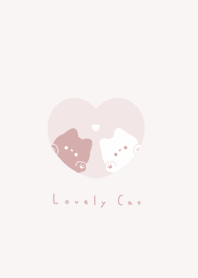 Pair Cats in Heart(NL)|pinky beige.