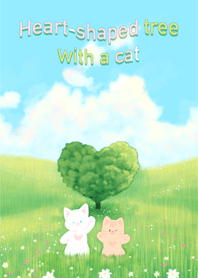 Heart-shaped tree with a cat