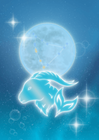 Capricorn sea, moon and space JPN