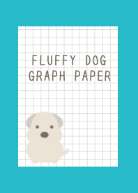 FLUFFY DOG GRAPH PAPER/TURQUOISE BLUE