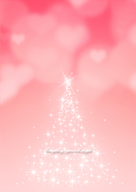 ふわふわハートとクリスマスツリーピンク