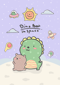 dino & bear in space