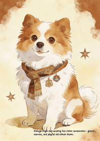 Retro Dog with Accessories