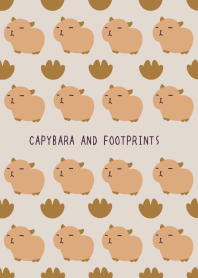 CAPYBARA AND FOOTPRINTSj-BEIGE