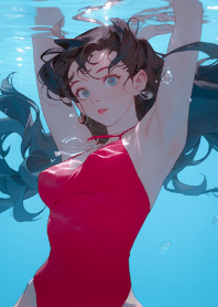 Beautiful girl in the swimming pool