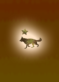 Dog silhouette Orange