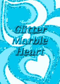 Glitter Marble Heart -Aqua-