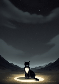 Black cat in the night Pd5el