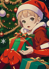 Blonde girl giving a gift 2