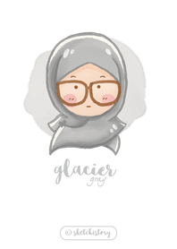 Plain Glasses Girl (Glacier Gray)