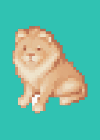 Lion Pixel Art Theme  Green 08