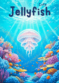 Glowing Jellyfish Coral Sea
