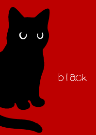 Round Black Cat4 on red & beige