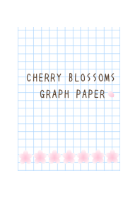 CHERRY BLOSSOMS GRAPH PAPER/WHITE
