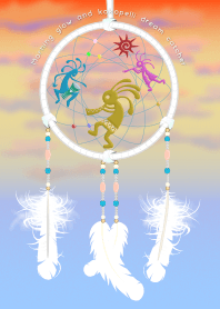 ท้องฟ้ายามเช้าและตัวจับฝันของ Kokopelli