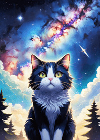 Night Moon Star Cat E8DEE9