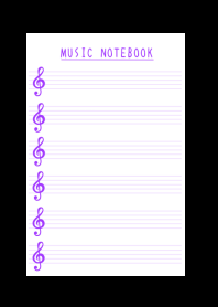 PURPLE COLOR MUSICAL NOTES-BLACK