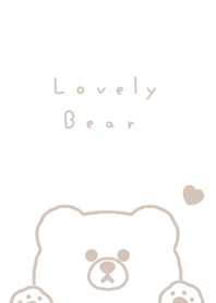 Popping Bear(line)/wh beige