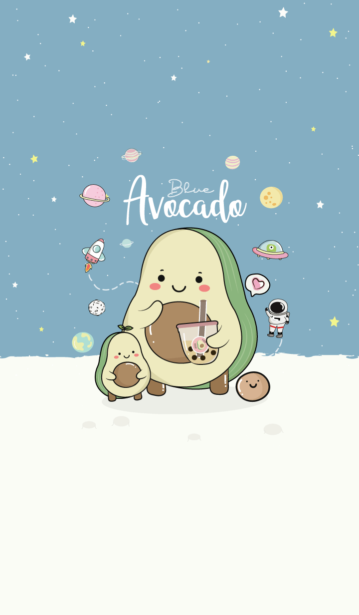 Avocado blue space.