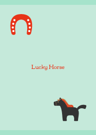 にっこり馬02 青緑