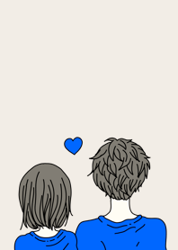 Boyfriend and girlfriend and blue