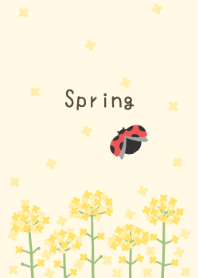 Yellow flowers and ladybugs theme