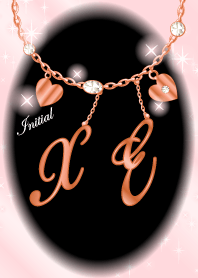 【X&E】イニシャル運気UP!ピンクゴールド