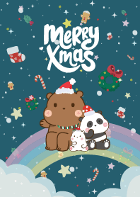 Three Bear Rainbow Christmas Day Night