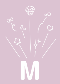 Initial M and dull pink