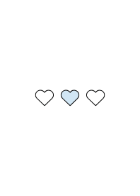 Mini Mini Heart (White&Light Blue)
