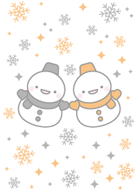 black and orange twin snowmen