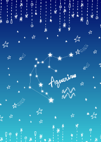 Aquarius - Hand-painted Star-