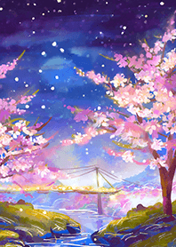 Beautiful night cherry blossoms#830