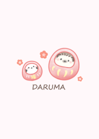 Hedgehog and Shimaenaga -Daruma- pink