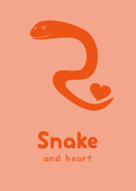 Snake & heart salmon pink