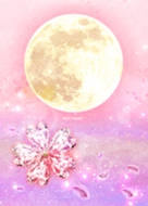 moon & cherry blossom crystal