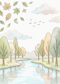 Autumn Wind and Falling Leaves