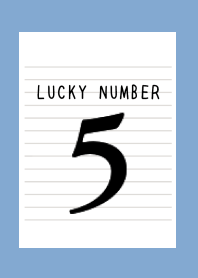 LUCKY NUMBER 5 NOTEBOOK-DUSTY BLUEj