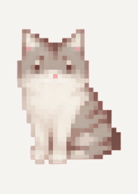 猫像素艺术主题棕色03