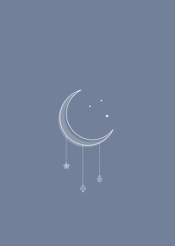 Moon and Jewelry -gray blue WH.
