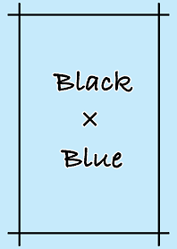 簡單的黑色 x 藍色 - 藍色