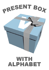 PRESENT BOX WITH ALPHABET (V)