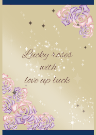 Navy / Lucky roses with love luck