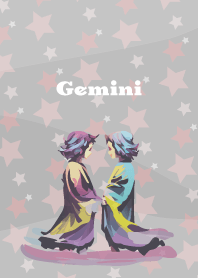 Gemini constellation on white