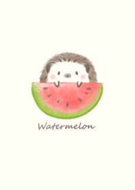 Hedgehog and Watermelon -beige-