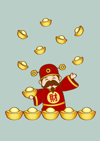 God of Wealth sends ingots(light mint)