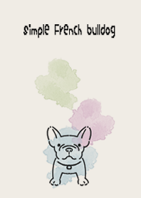 simple watercolor french bulldog.