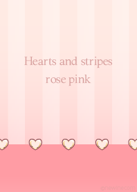 Hearts and stripes rose pink